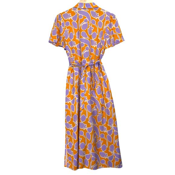 Vibrant Orange and Purple Midi Dress - Picture 6 of 11